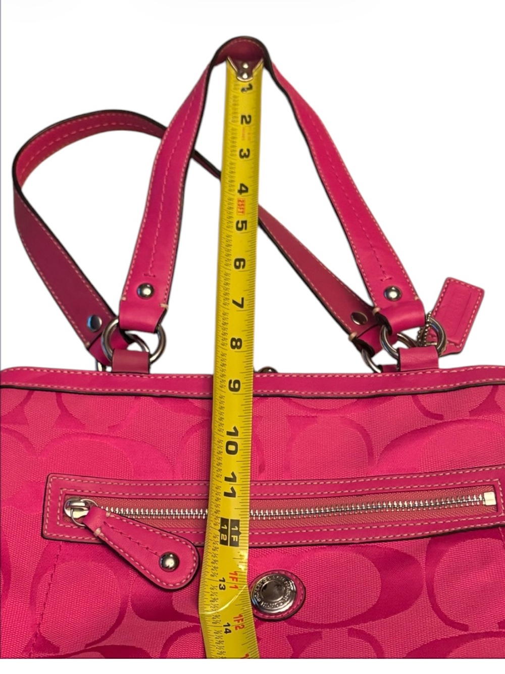 Coach Signature Laura Carryall in Magenta/Hot Pink. 14940 - Picture 16 of 16